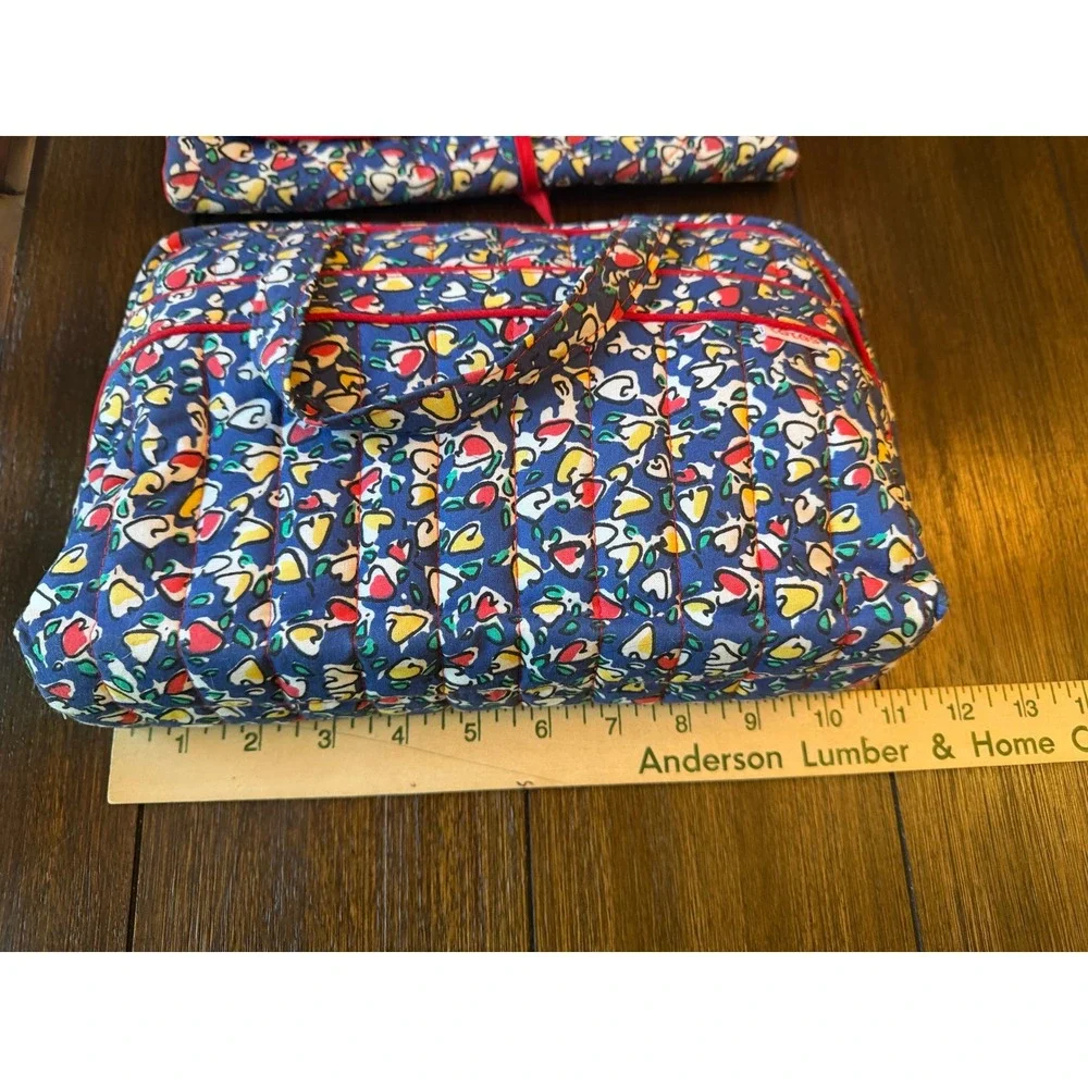 Vintage Totes Commuter Creations Quilted Cosmetic Bag & Hanging Organizer Set